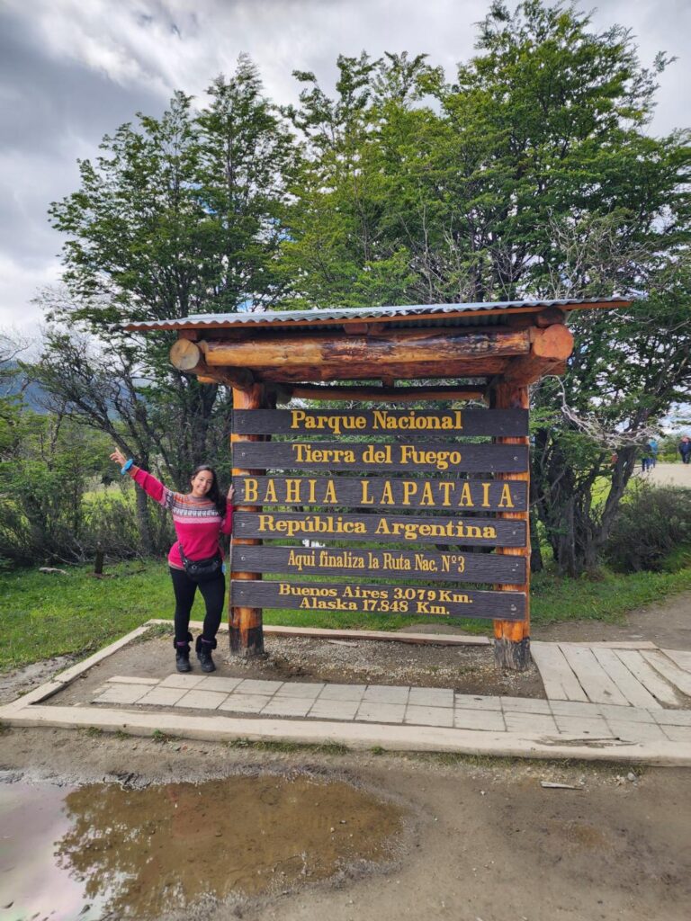 End of world sign ushuaia panamerican highway